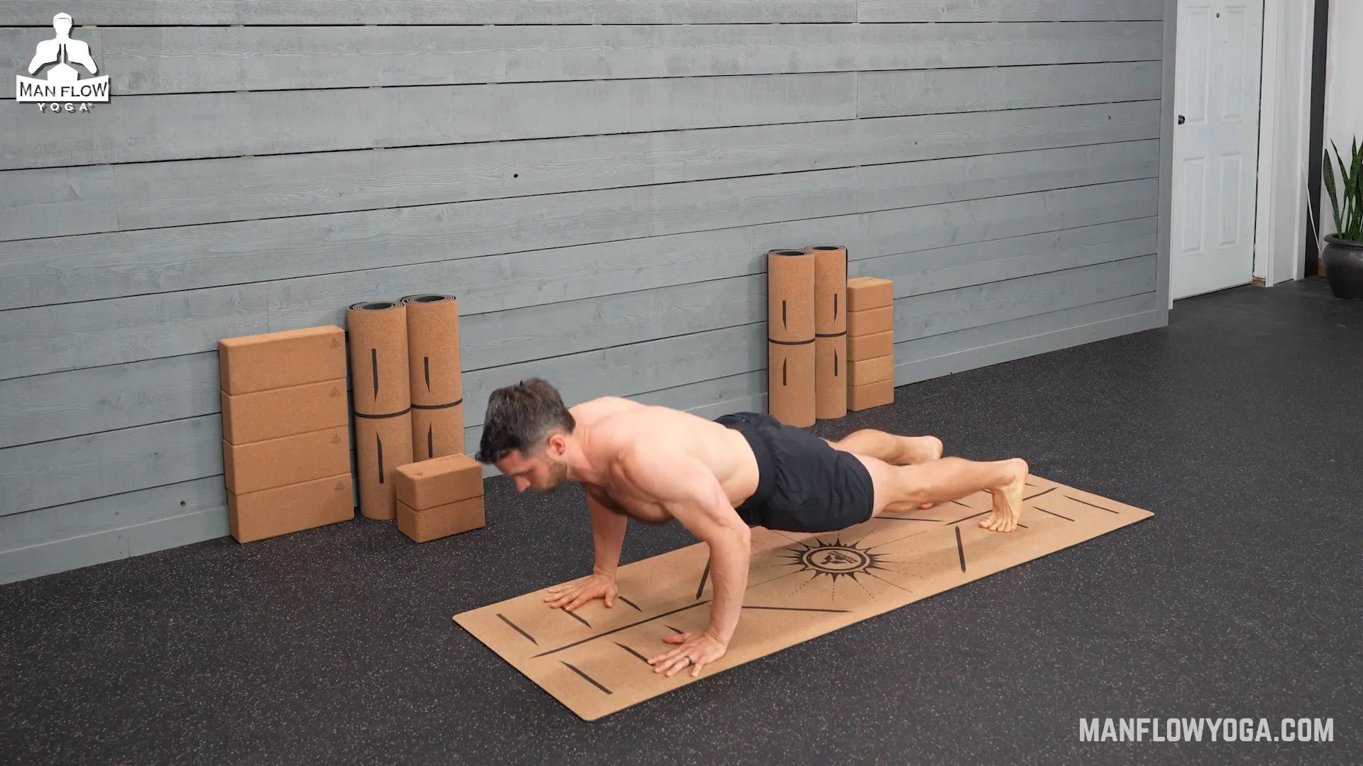 High plank position demonstrating hand placement and body alignment